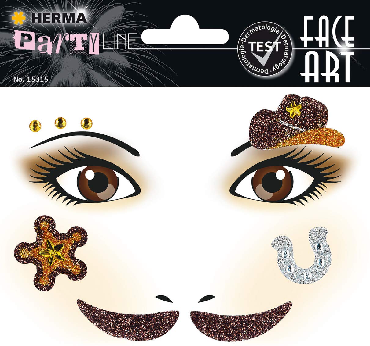 Herma Face Art Decor Yuz Susleme Etiketi Kovboy
