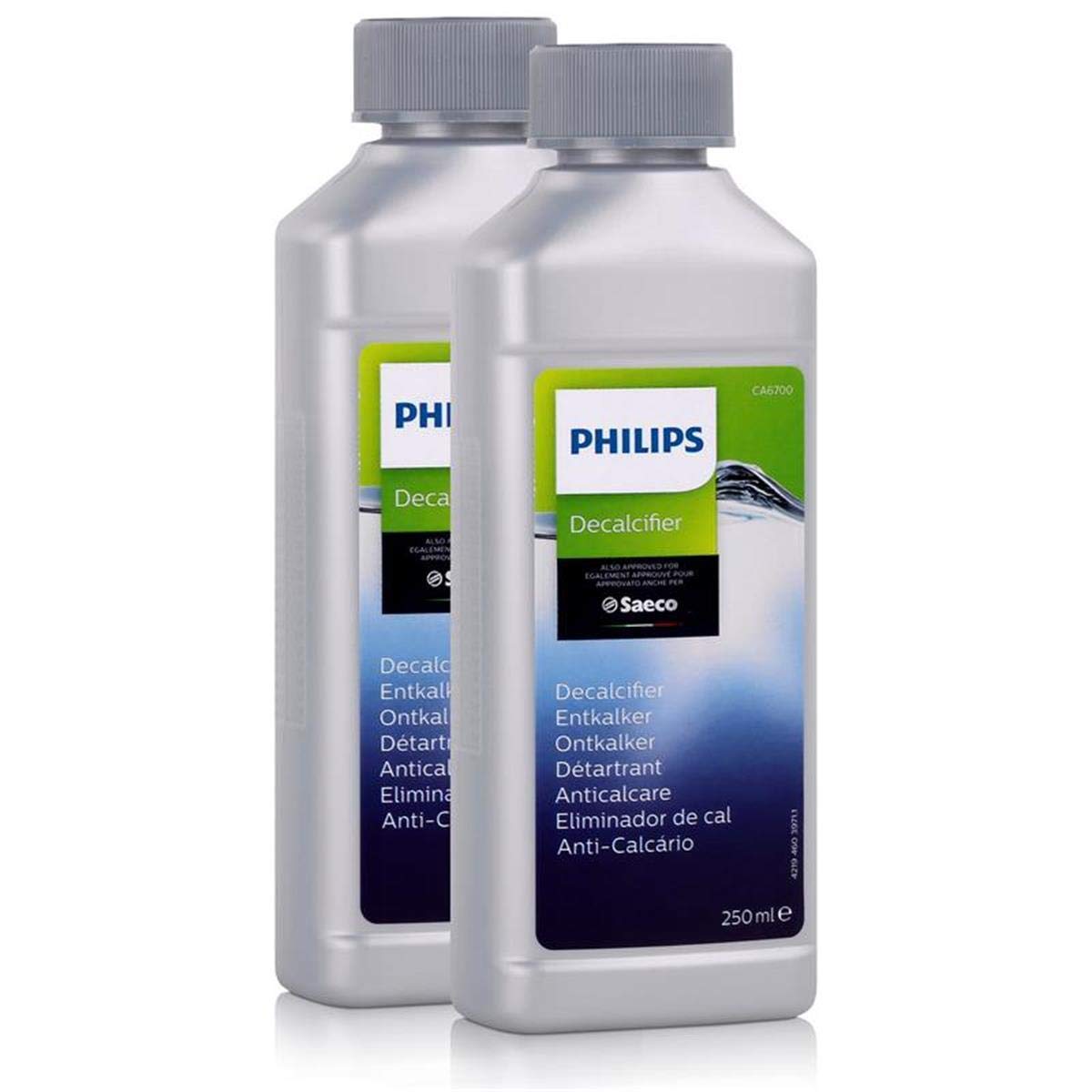 Saeco 2'li paket Philips kireç çözücü CA6700/99 Espresso makineleri/tam otomatik kahve makineleri için 250 ml