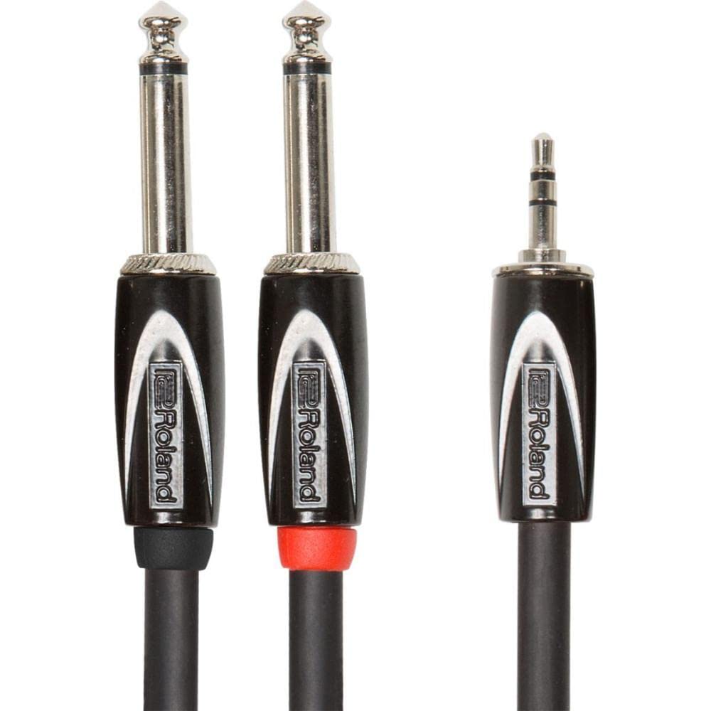 Roland Black-Serisi Bağlantı Ekleme/Split Kablo – 3,5 mm -TRS - 2x 6, 3 mm Jak, Uzunluk: 3 m – RCC-10-3528V2