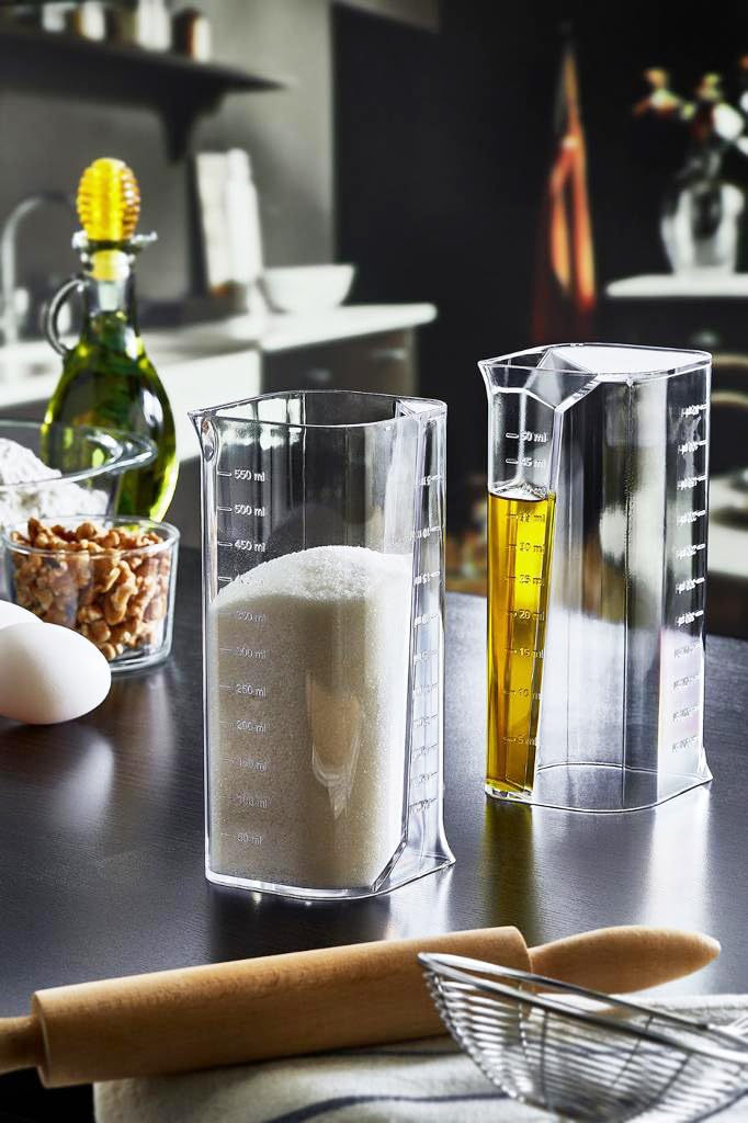 Deconox Akrilik Şeffaf Mutfak Çift Taraflı Ölçü Kabı, Yemek Hazırlamak İçin Ölçü Kabı, Mutfakta Hassas Ölçümler için İdeal Araç