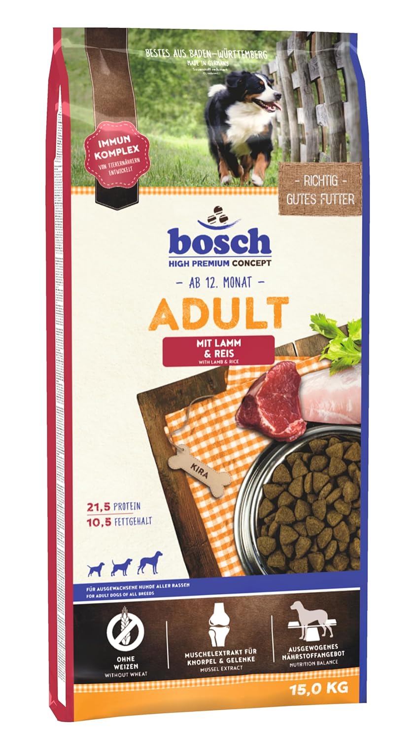bosch TIERNAHRUNG Bosch Adult Lamb Rice Kuzu Etli Pirinçli Yetişkin Köpek Mamasi 15 Kg