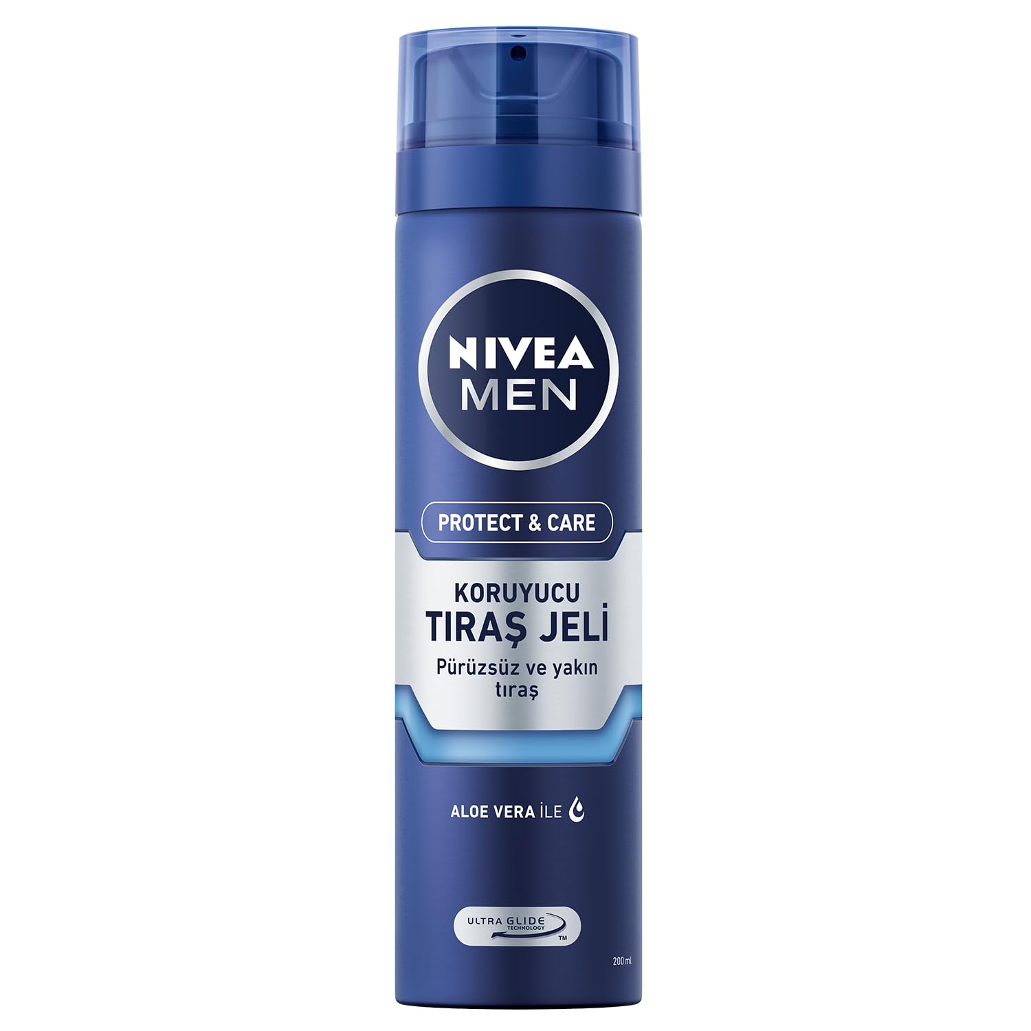 NIVEA MEN Erkek Nemlendirici Tıraş Jeli Protect&Care 200 ml, Kuru Ciltler İçin, Pürüzsüz Tıraş