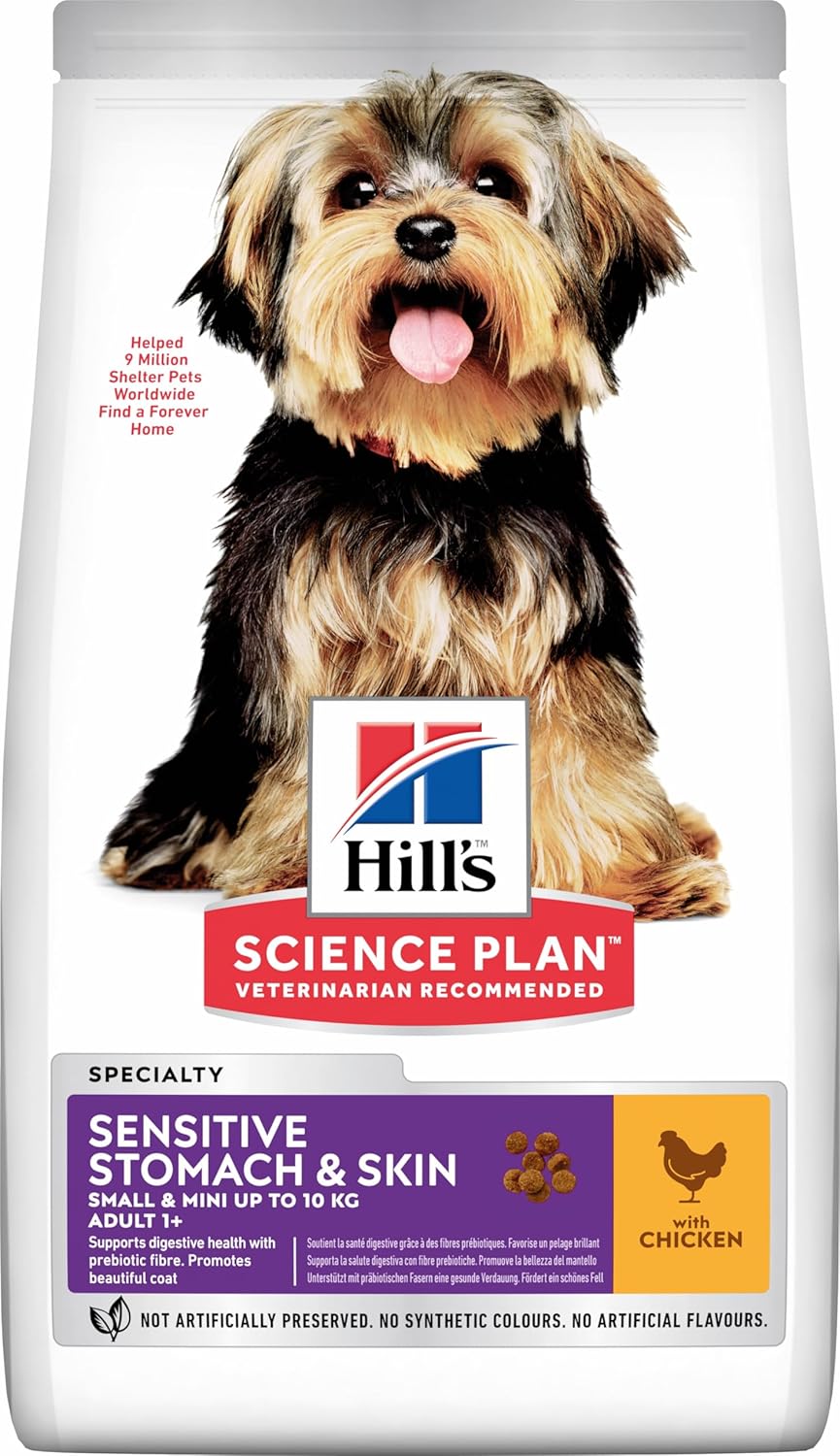 Hill's SCIENCE PLAN Hassas Mide & Deri Yetişkin Küçük ve Mini Irk Tavuklu Köpek Maması 1.5 kg