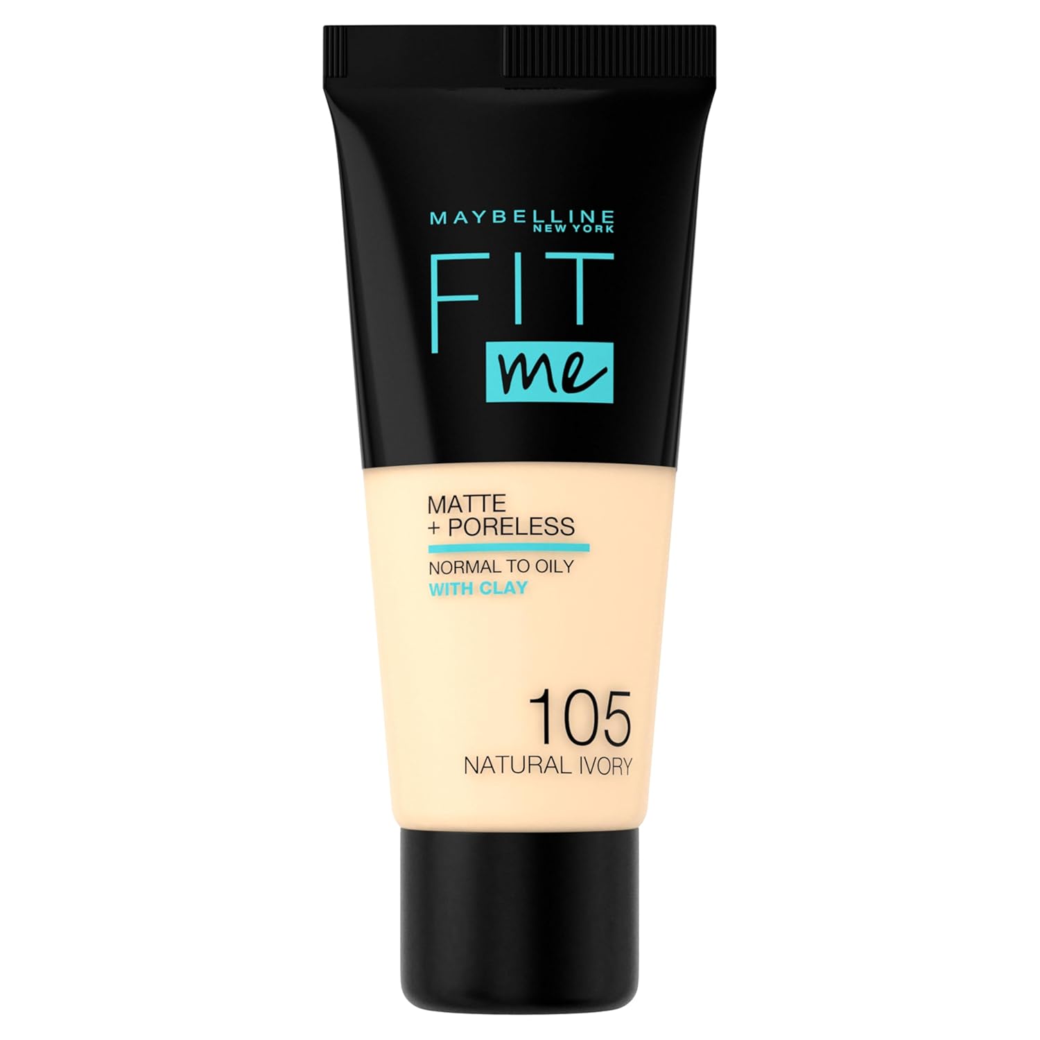 Maybelline New York Fit Me Matte+Poreless Fondöten - 105 Natural Ivory (30 ml)
