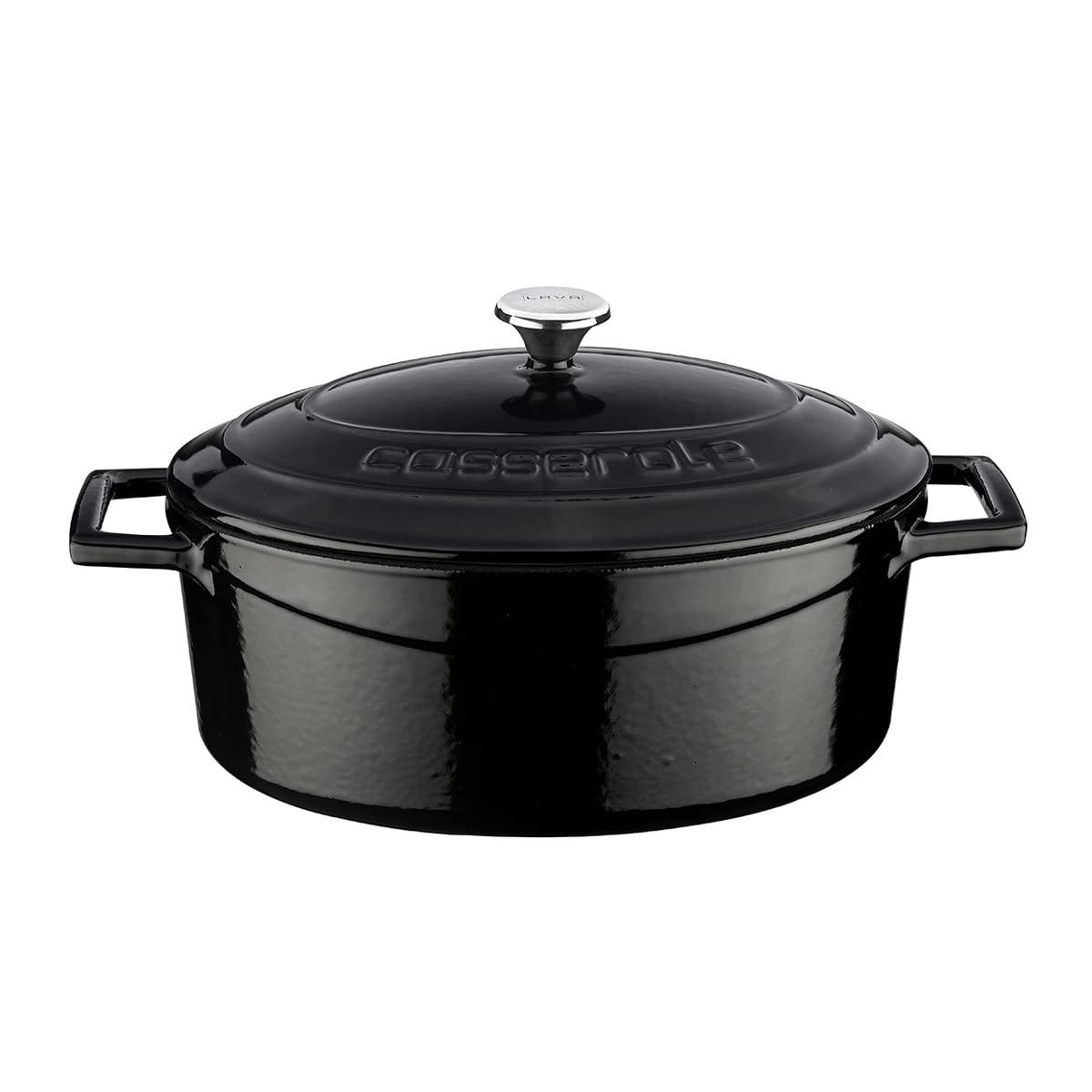 Lava Metal Oval Döküm Tencere, 25 cm, 3.19 L Hacim, Siyah