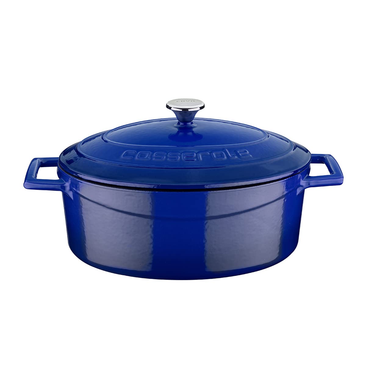 Lava Metal Oval Döküm Tencere, 25 cm, 3.19 L Hacim, Mavi