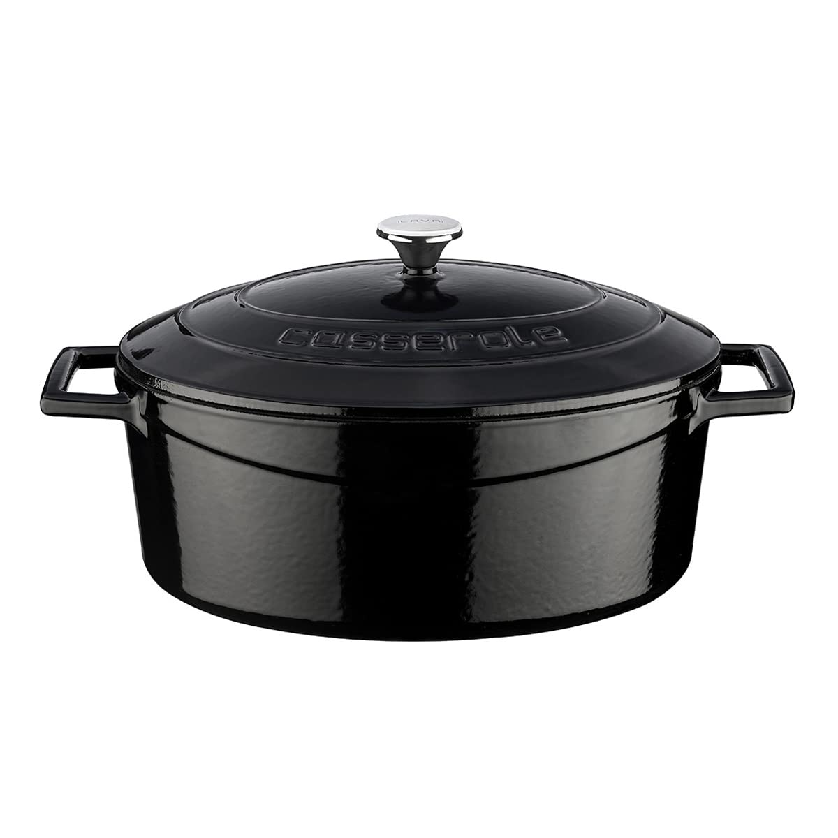 Lava Metal Oval Döküm Tencere, 27 cm, 3.91 L Hacim, Siyah