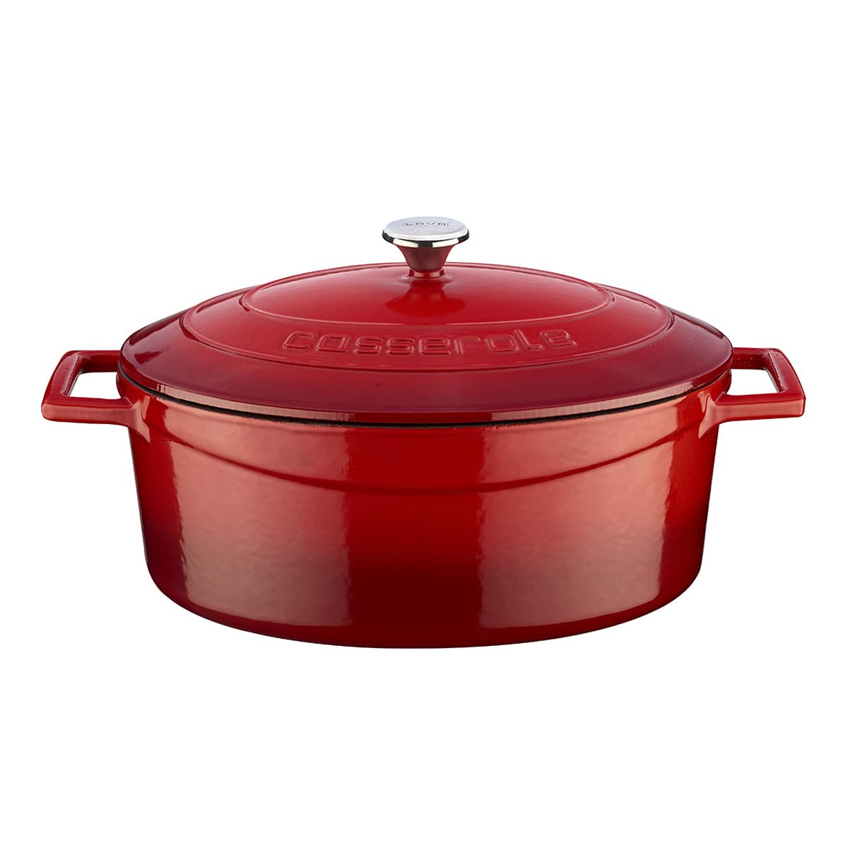 Lava Metal Oval Döküm Tencere, 27 cm, 3.91 L Hacim, Kırmızı