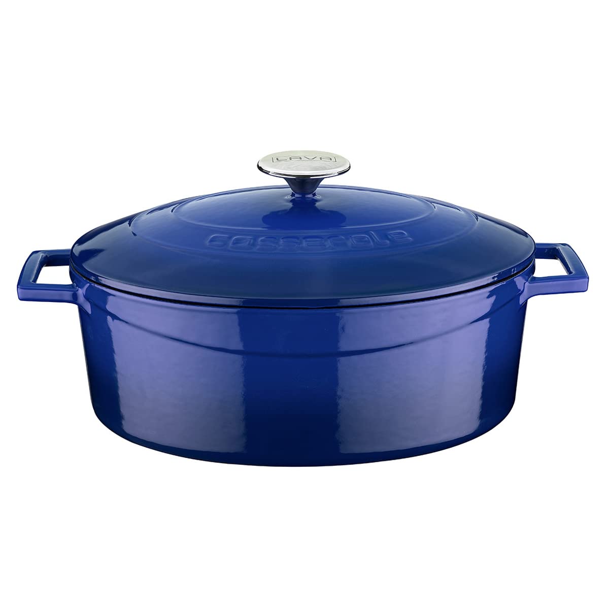 Lava Metal Oval Döküm Tencere, 29 cm, Mavi