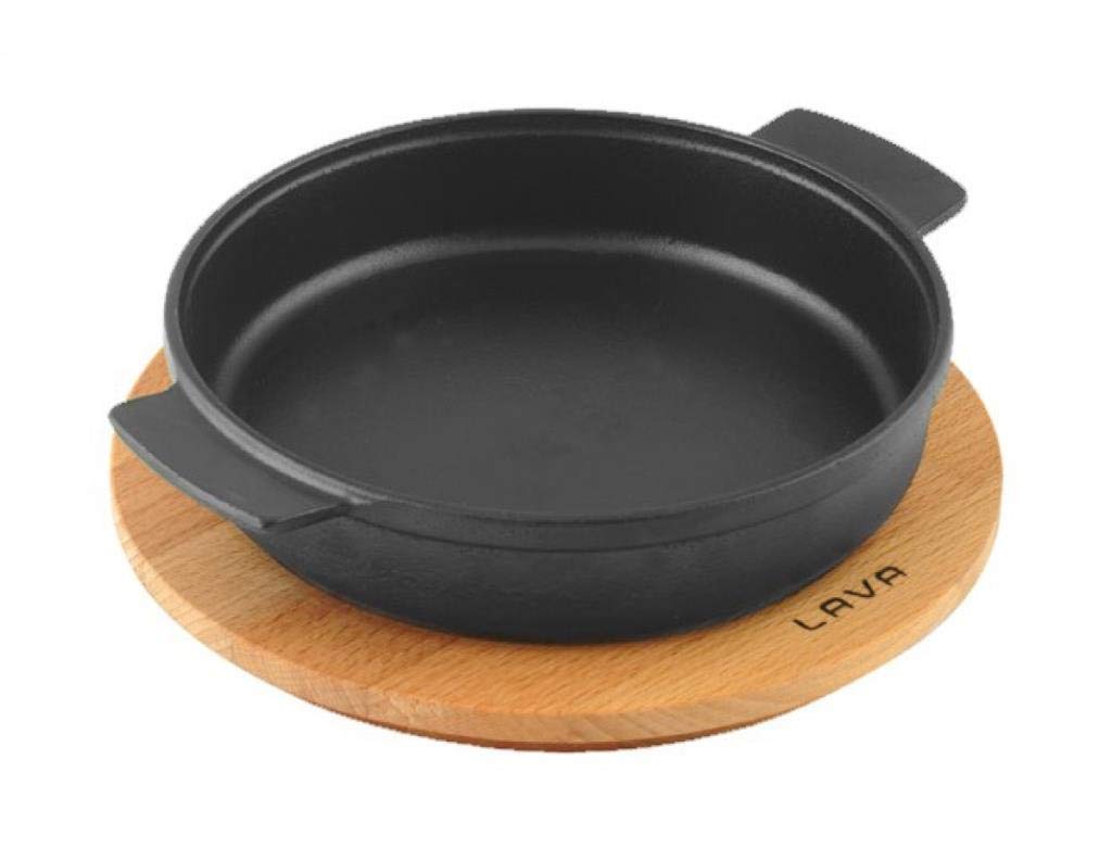 Lava, Pişirme Kabı, LV ECO GV 17 K4, Yuvarlak Güveç, Ahşap Altlık, Çap 17 cm, Dökme Demir, Siyah