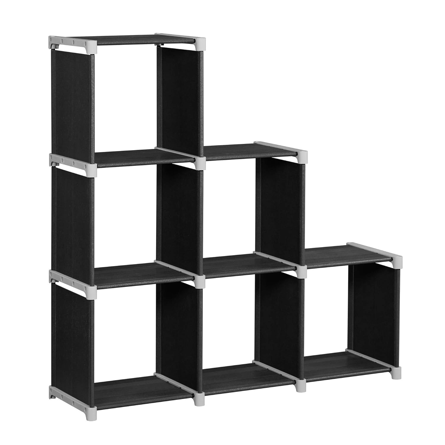 SONGMICS 6'lı Küp Kitaplık, DIY, Oturma Odası için Organizatör, Siyah LSN63H
