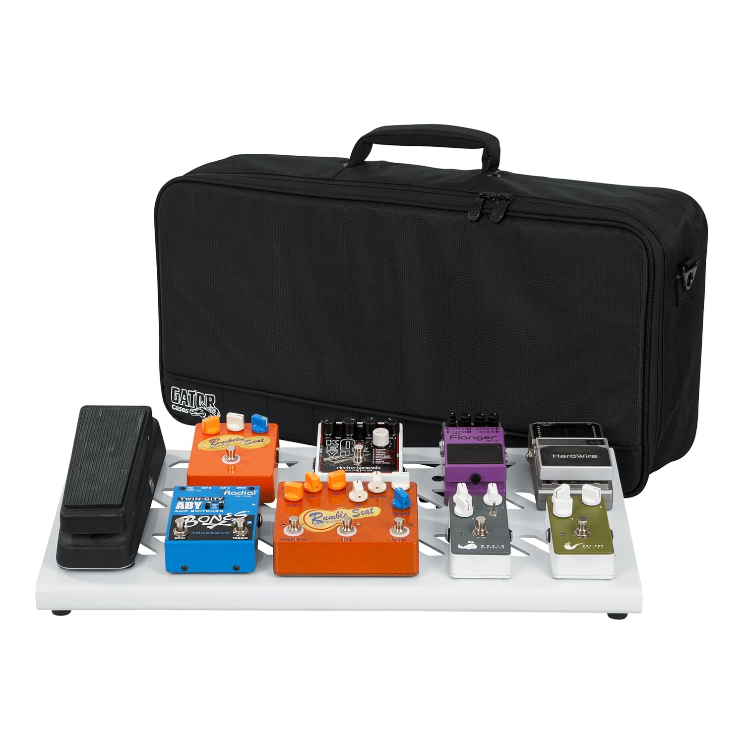 Gator Kılıflar Alüminyum Gitar Pedal Tahtası, Taşıma Çantalı; Büyük: 60,3 cm x 27,1 cm | Beyaz (GPB-BAK-WH)