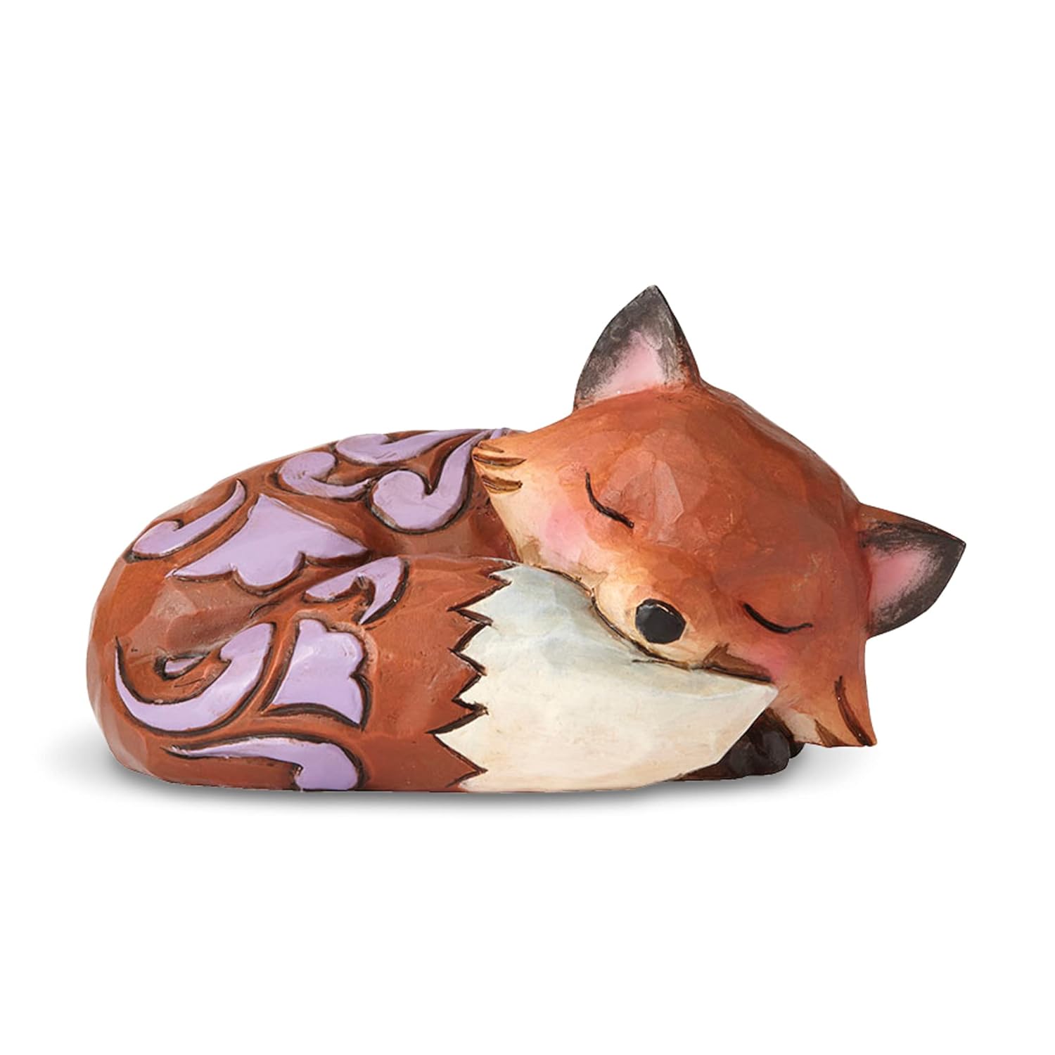 Enesco Jim Shore Heartwood Creek Tilki Uyuyan Minyatür Figürin, 4,52 cm, Çok Renkli