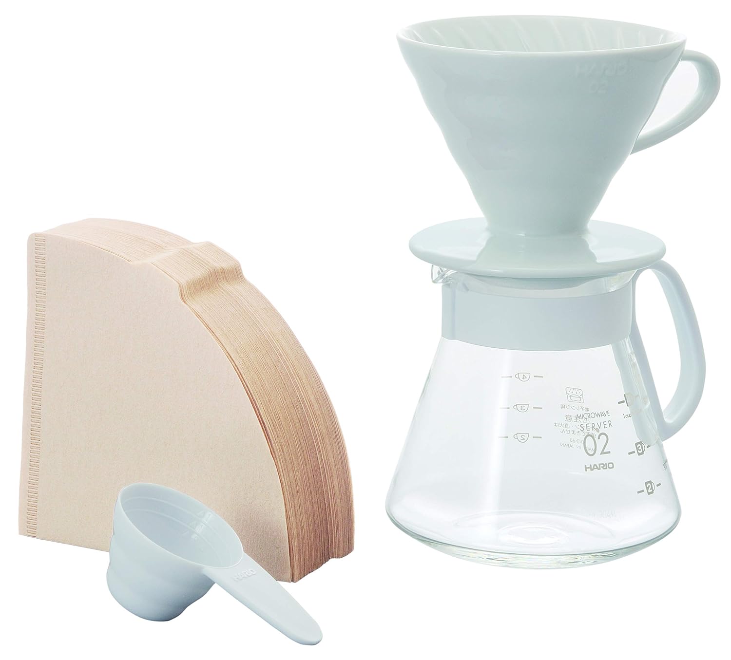 Hario V60 02 Seramik Kahve Demleme Seti “Beyaz”