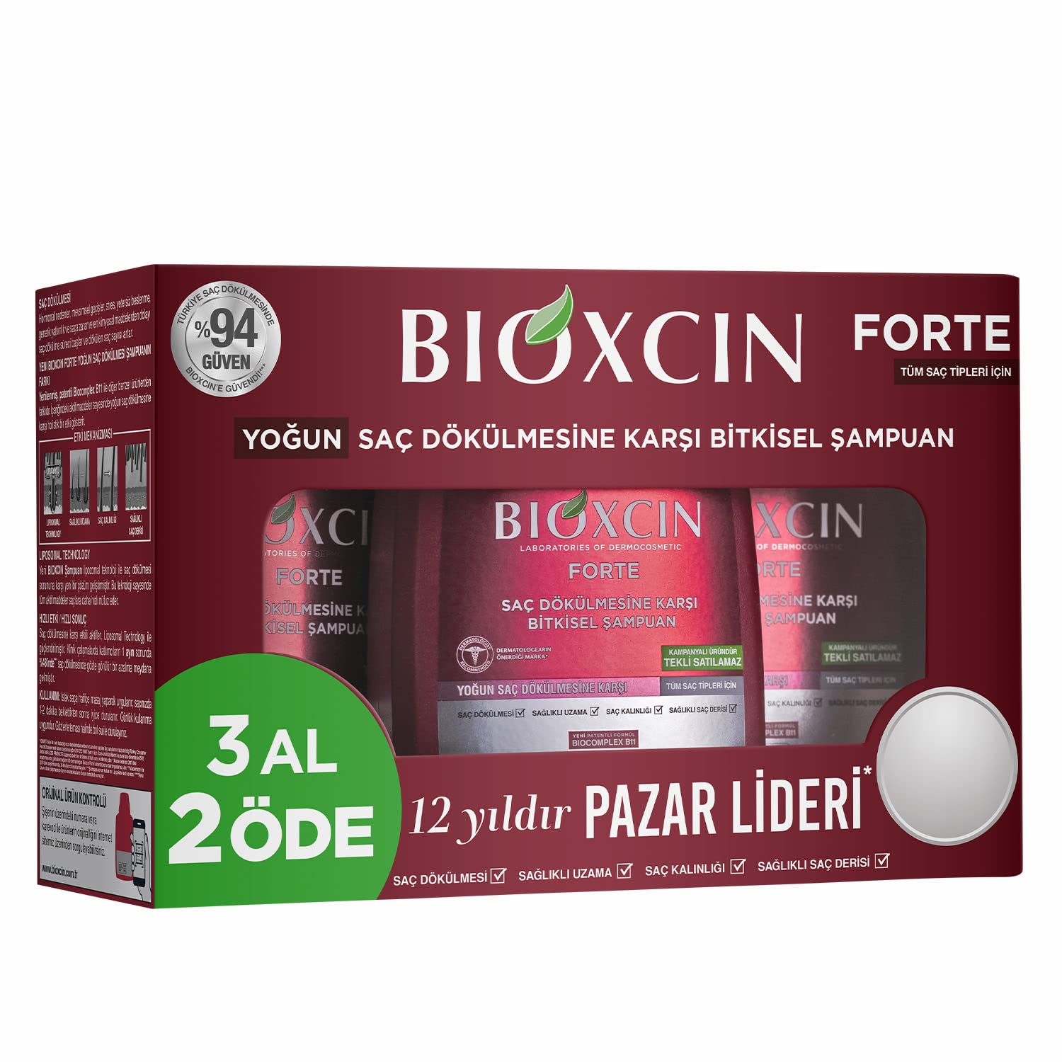 Bioxcin Forte Şampuan 300ml 3al2 Öde
