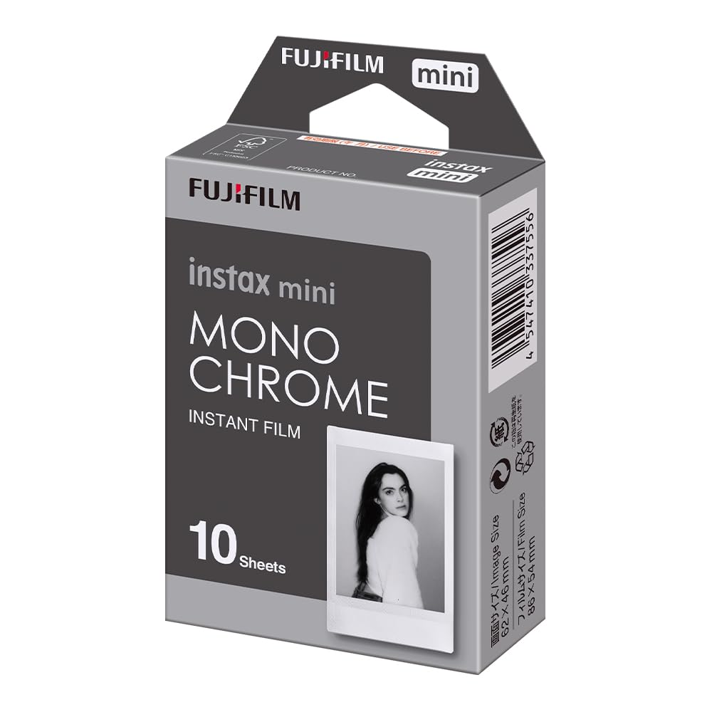 Instax Fujifilm Mini Film Monochrome/Siyah-Beyaz Desenli Tekli, 10 adet