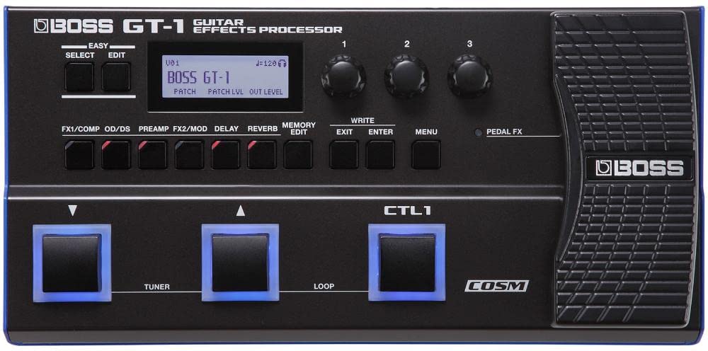 BOSS GX-10 Kompakt Gitar ve Bas Efekt İşlemcisi, GX-100 Ses Motoru, Renkli Dokunmatik Ekran, 32 Amp Tipleri ve 170 BOSS Efektleri Çok Modlu, Ayak Pedalları ve İfade Pedalı, AIRD Teknolojisi