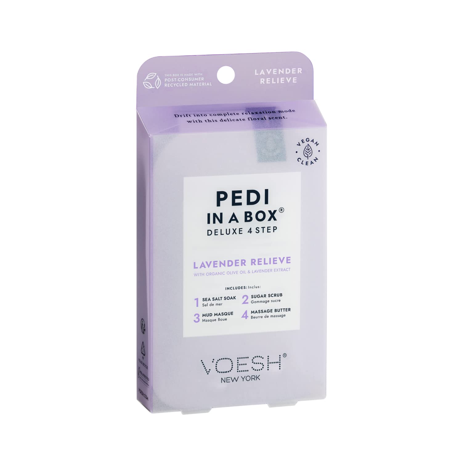 VOESH Pedi In A Box Deluxe 4 Adımlı Pedikür Seti Lavanta