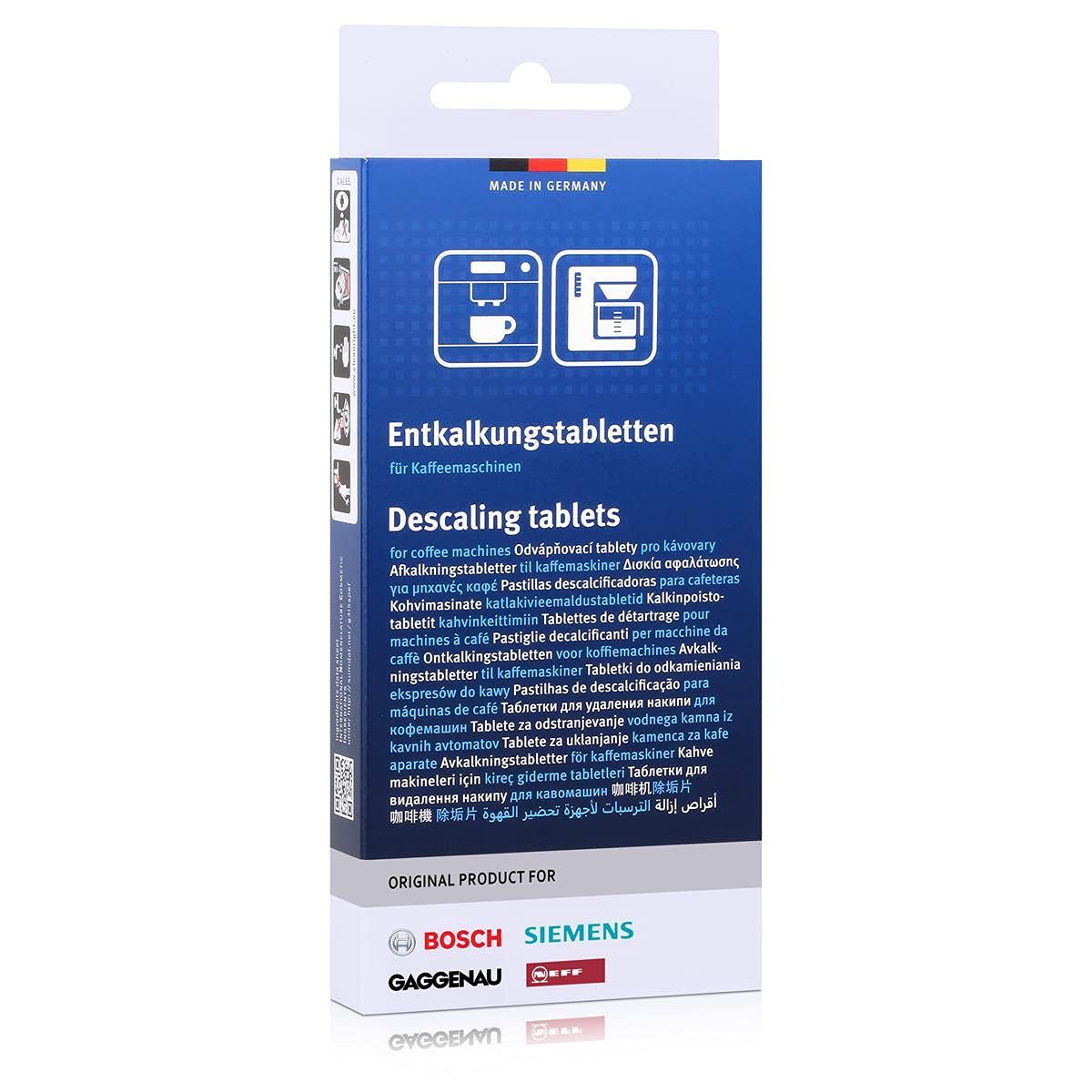 Bosch Siemens 311819 00311819 orijinal 3 x kireç çözücü Tab Entkalkungstabletten Entkalkertabletten temizlik 2 in1 Calc + Protect, kısmen EQ. 5 EQ. 6 EQ. 7 EQ. 8 kahve otomatı kahve makinesi kahve makinesi
