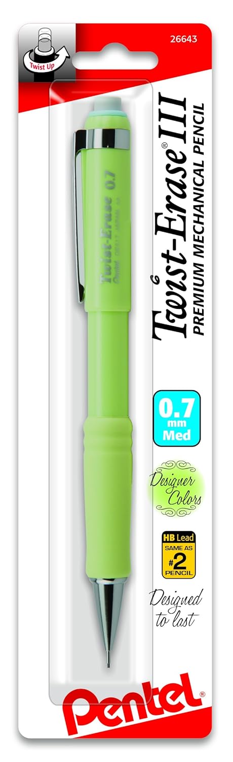 Pentel Twist-Erase III Mekanik Kurşun Kalem, (0.7mm) 1-Pk - Moda Renkleri (QE517FBPM)