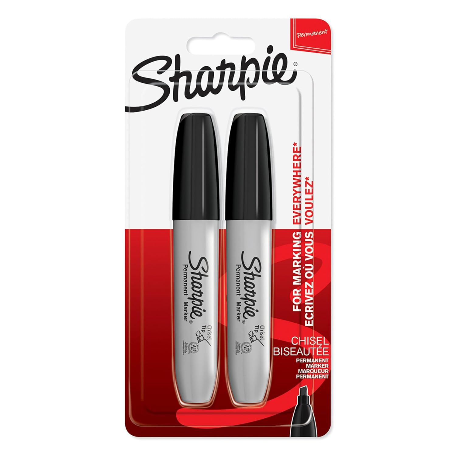 Sharpie Kalıcı Marker Chisel Kesik Uç Siyah 2'li Bls