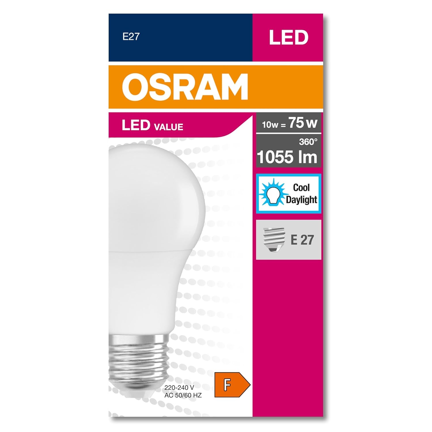 Osram LED CLA 75 10, 5W 1055 Lümen Beyaz Işık E27 Duy Ampul [Enerji Sınıfı A++]