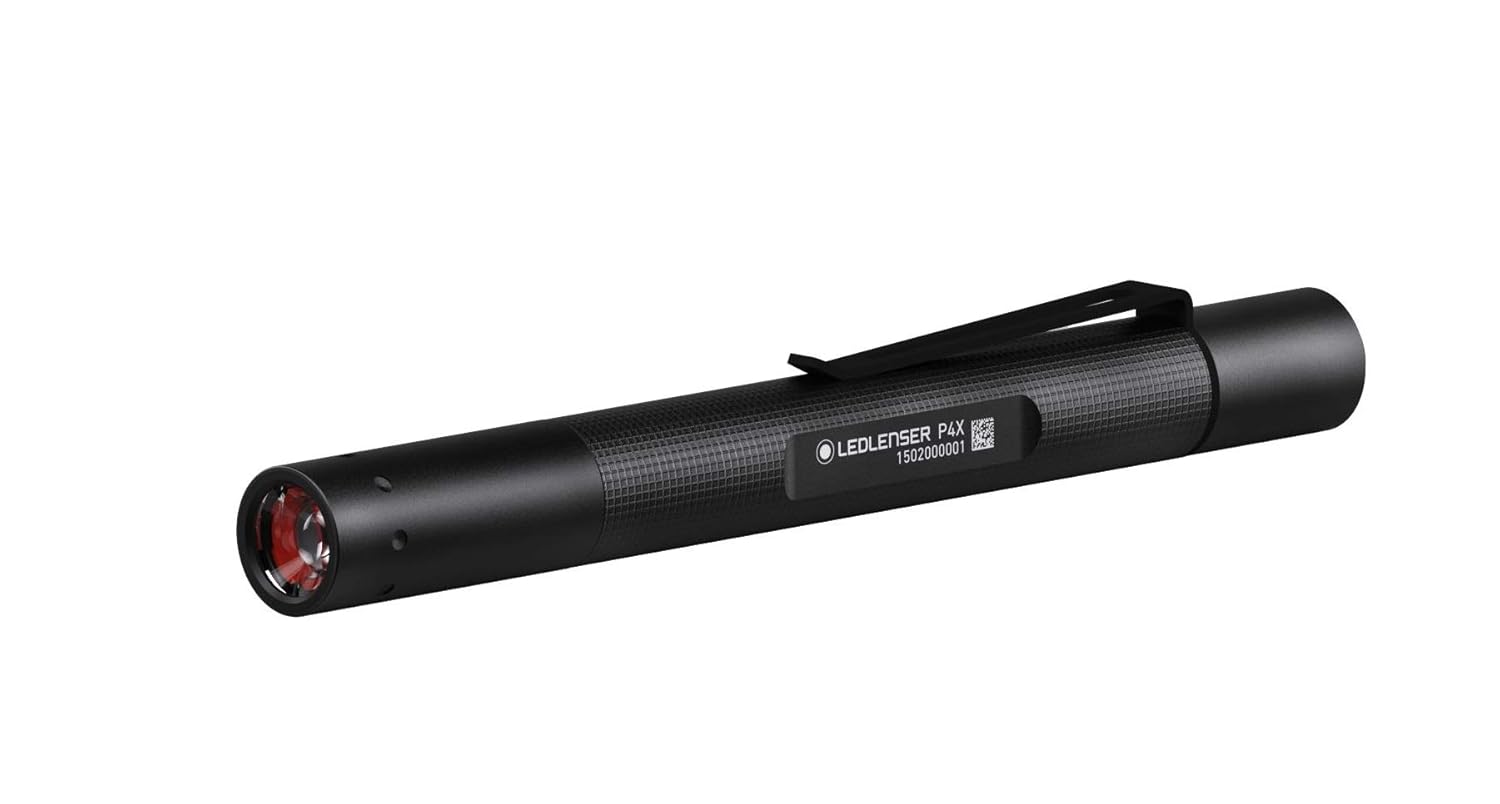 Ledlenser P4X Fener, 20 Lümen, 80 m Aydınlatma Kapasitesi, 1.5 V, LED, 14 x 1.5 x 1.5 cm, Siyah
