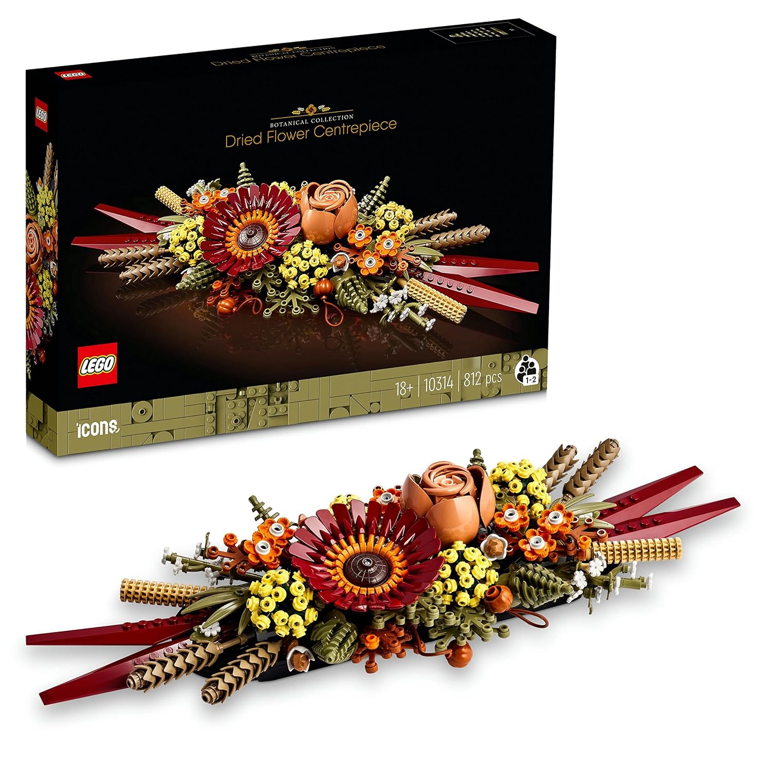 LEGO Icons Kuru Çiçek Aranjmanı 10314 Yapım Seti - Yetişkinler İçin Dekoratif ve Koleksiyonluk Kuru Çiçek Aranjmanı Kendin Yap Yapım Seti (812 Parça)