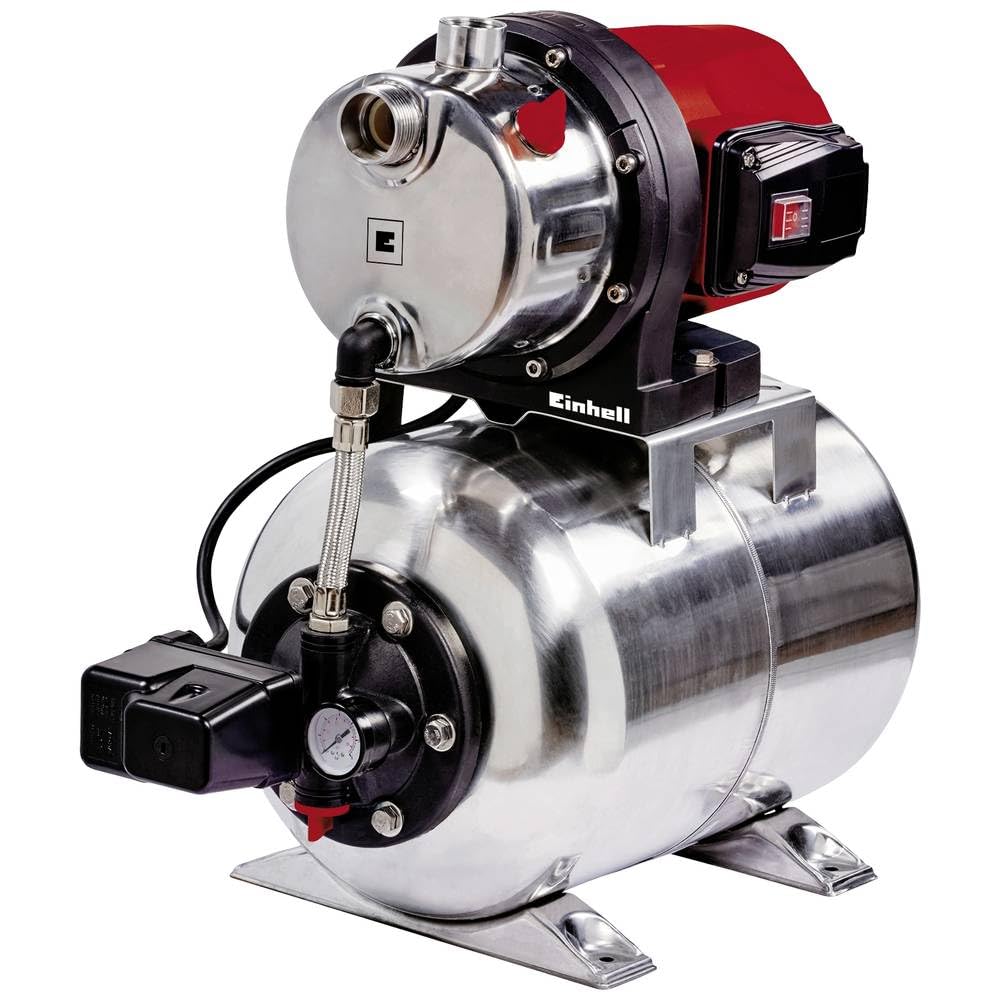 Einhell Hidrofor GC-WW 1250 NN (1200 W, maks. 5 bar, 5000 L/saat debi, maks. 50 m basma yüksekliği, bakım gerektirmeyen motor, su boşaltma vidası, 20 L paslanmaz çelik basınç tankı) - 4173490