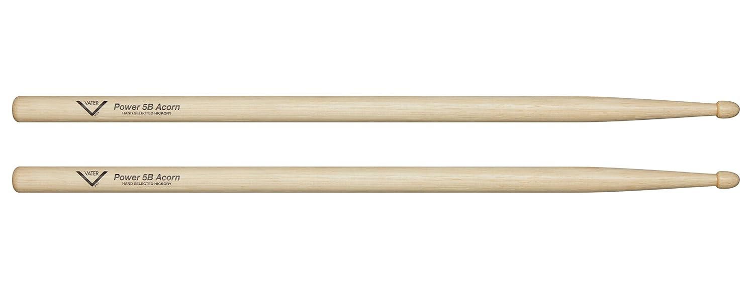 Vater Power 5B Hickory Tambur Çubukları Palamut Uçlu, Çift