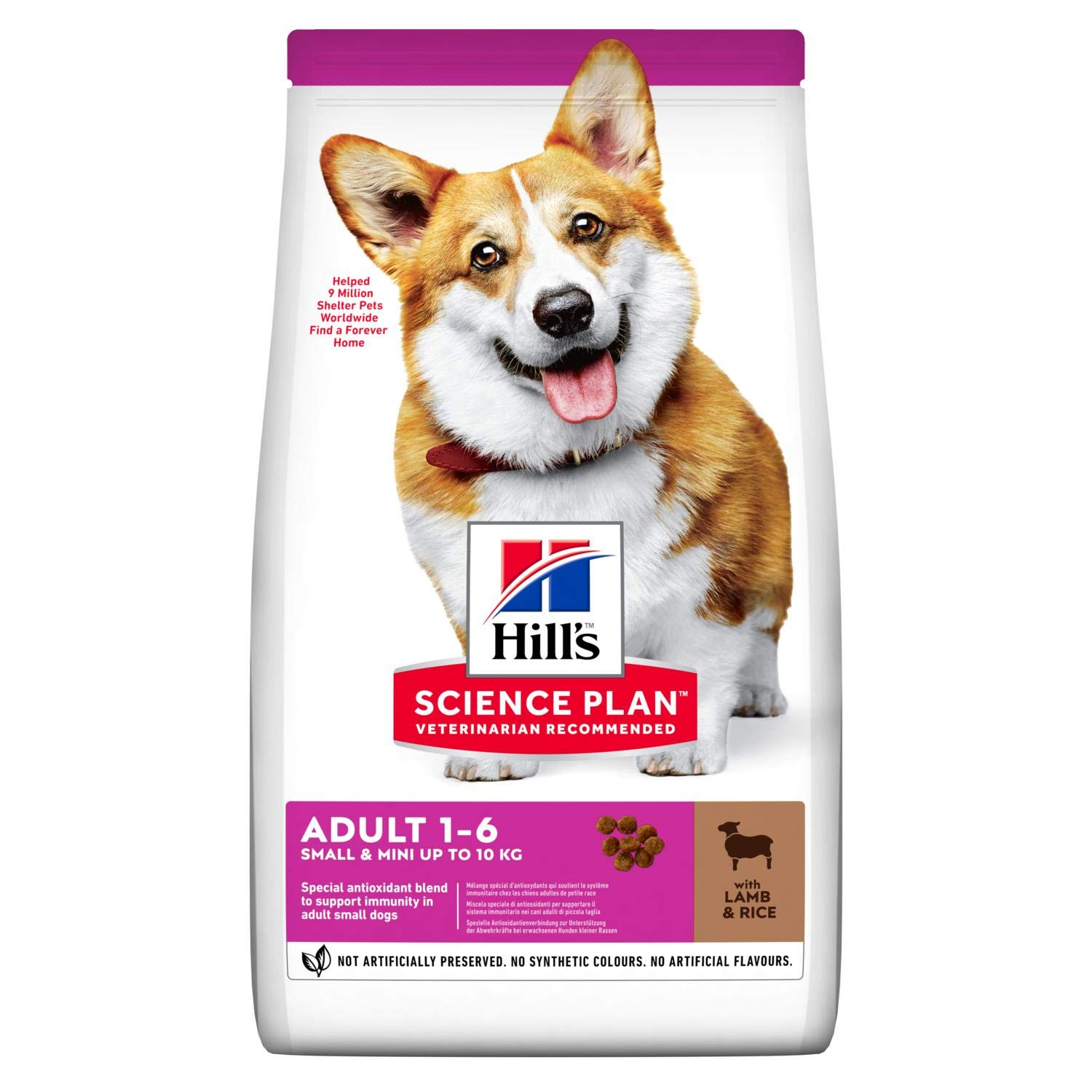 Hill's Adult Small Miniature Lamb&Rice Kuzu Etli Pirinçli Yetişkin Küçük Irk Kuru Köpek Maması, 1.5 Kg