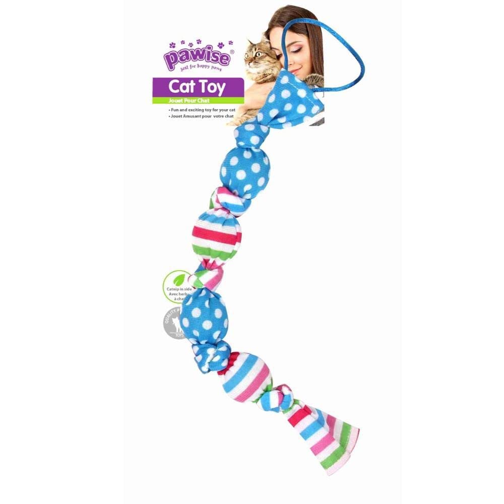 Pawise Faradole Düğümlü Sesli Kedi Oyuncağı 27 cm