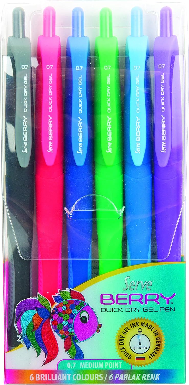 Serve Berry Jel Kalem 07mm Karma Blister 6li