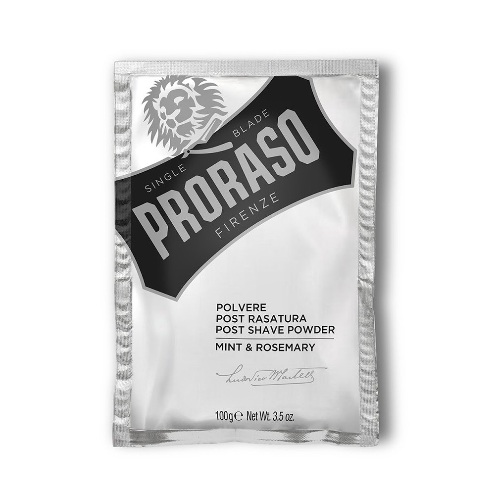 PRORASO Tıraş pudrası, nane ve biberiye, 100 g