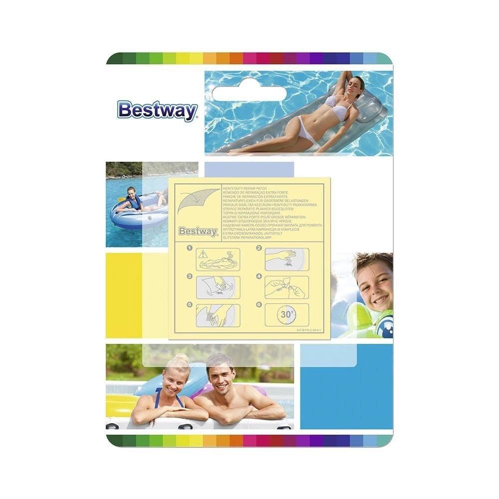 Bestway kendinden yapışkanlı onarım yamaları 6,5 x 6,5 cm, 10 adet