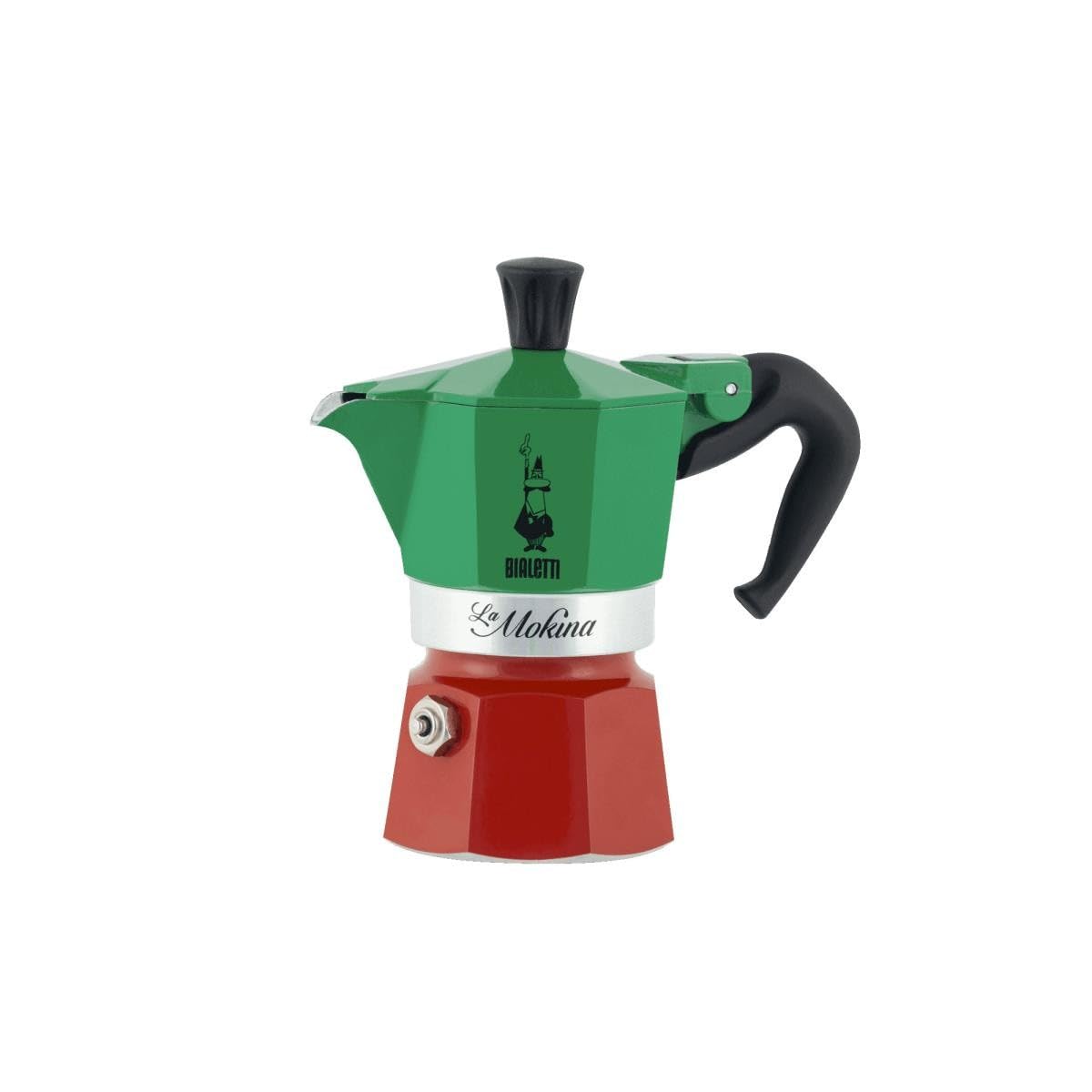 Bialetti - Moka Express Italia: 1 Cup Ocak Üstü Espresso Pişirici - 40ml - Karma Renk - Alüminyum Gövde - Patentli Güvenlik Valfi - Tüm Ocak Türleri İçin Uygundur (İndüksiyon Hariç)