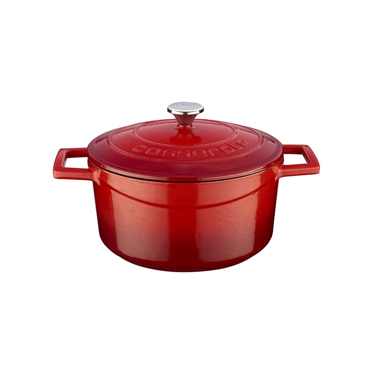 Lava Metal Döküm Yuvarlak Tencere, 20 cm, Kırmızı