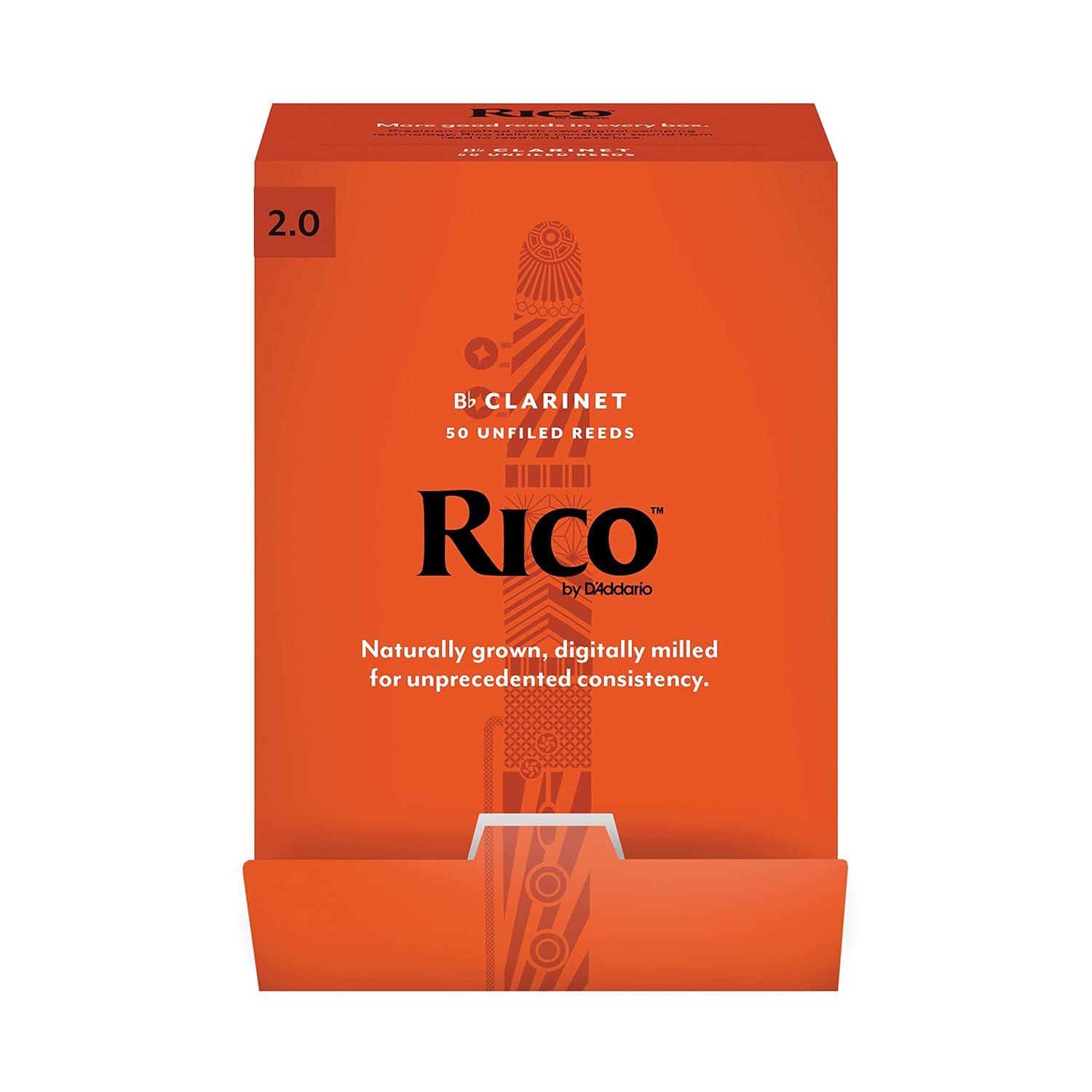 Rico D'Addario Bb klarnet yaprakları | yüksek hassasiyetli üretim | Bohem | klarnet yaprağı 2 kalınlık | 50'li paket | sıcak tam ton | rahat çalma hissi