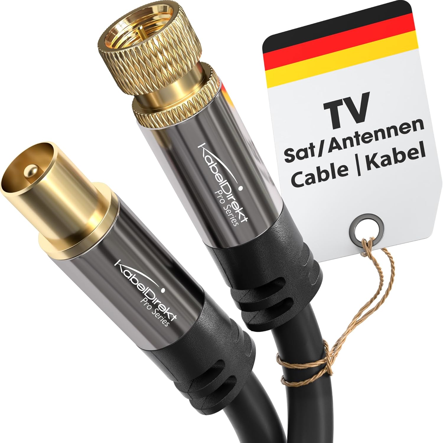 KabelDirekt – SAT/TV kablosu – 2m (75 Ohm, F-fiş > koaksiyel fiş, TV, HDTV, radyo, DVB-T2, DVB-C, DVB-S, DVB-S2 için uygun koaksiyel kablo)
