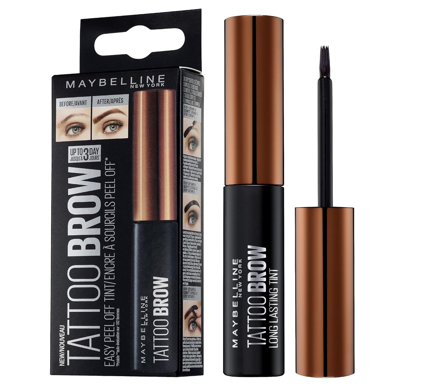 Maybelline New York Tattoo Brow Geçici Kaş Dövmesi, Açık Ton, 4.9 ml