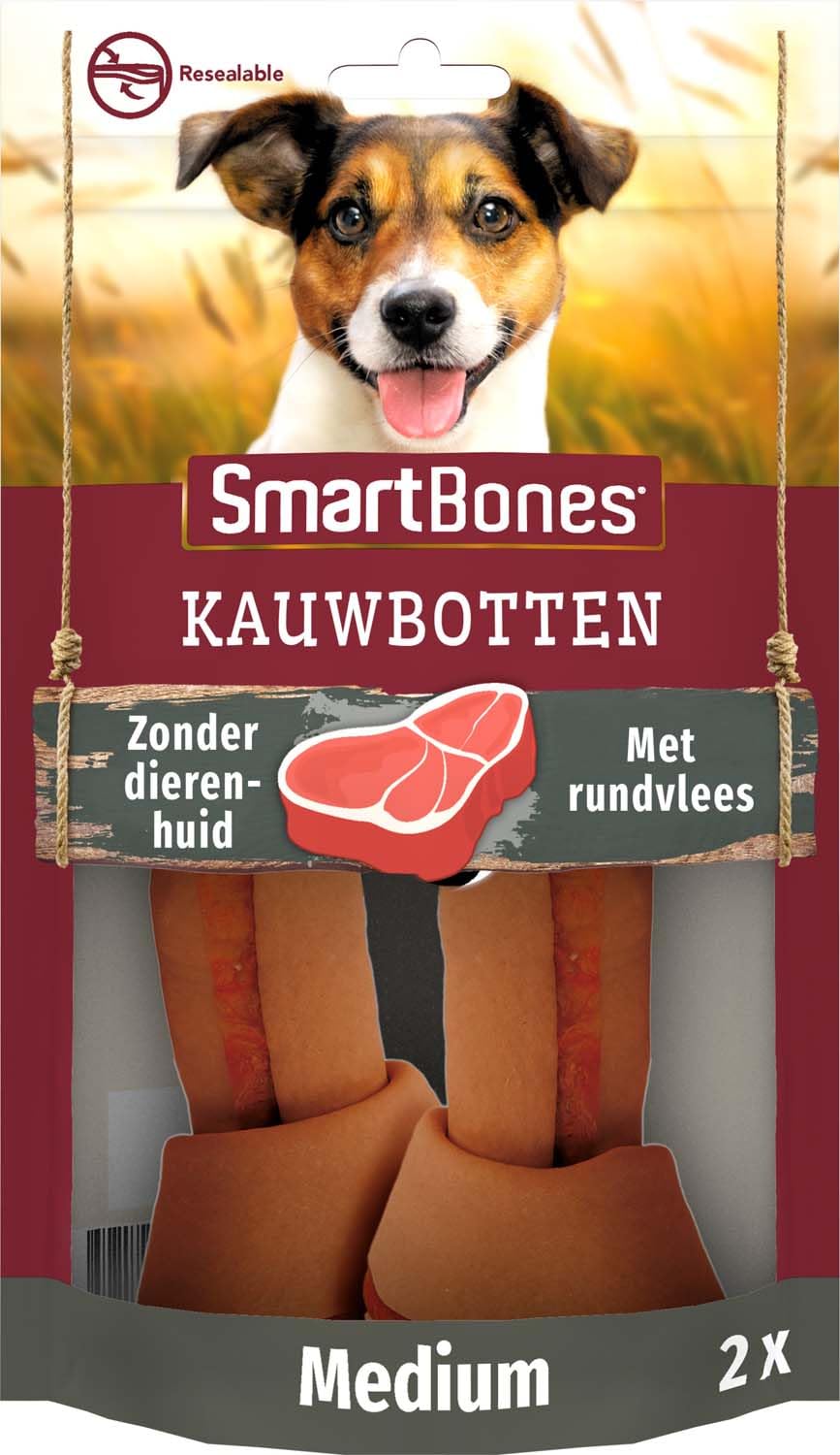 SmartBones Sığır Etli Medium Düğüm Kemik 2'li 158gr