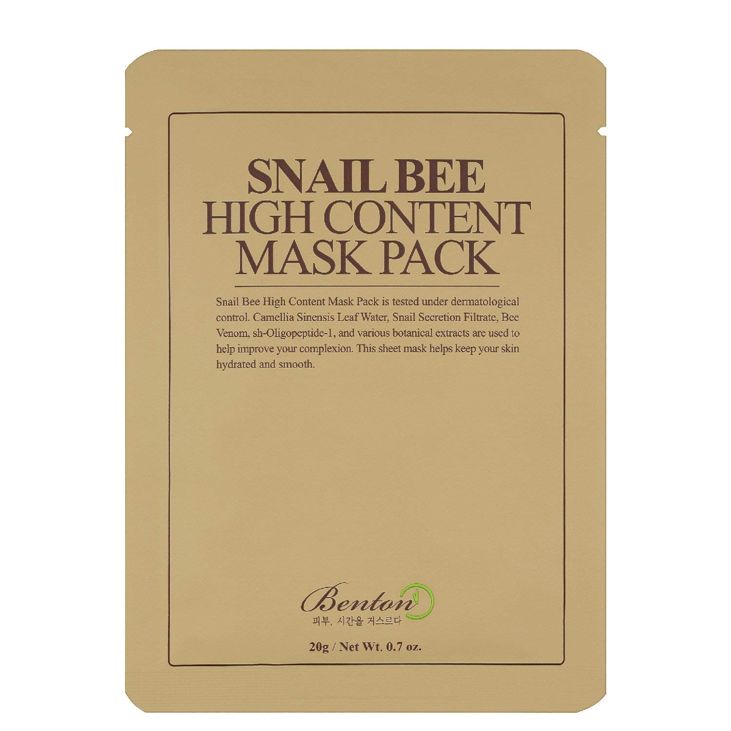 Benton Snail Bee High Content Mask - Salyangoz Özlü Maske 1 Paket (1 x 20 g)