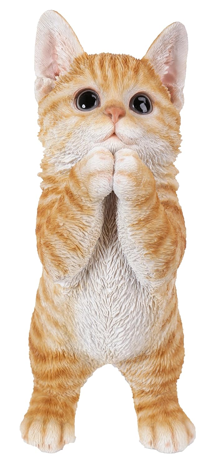 Hi-Line Gift Ltd 87703-A Oynayan Tekir Yavru Kedi Bahçesi Heykeli