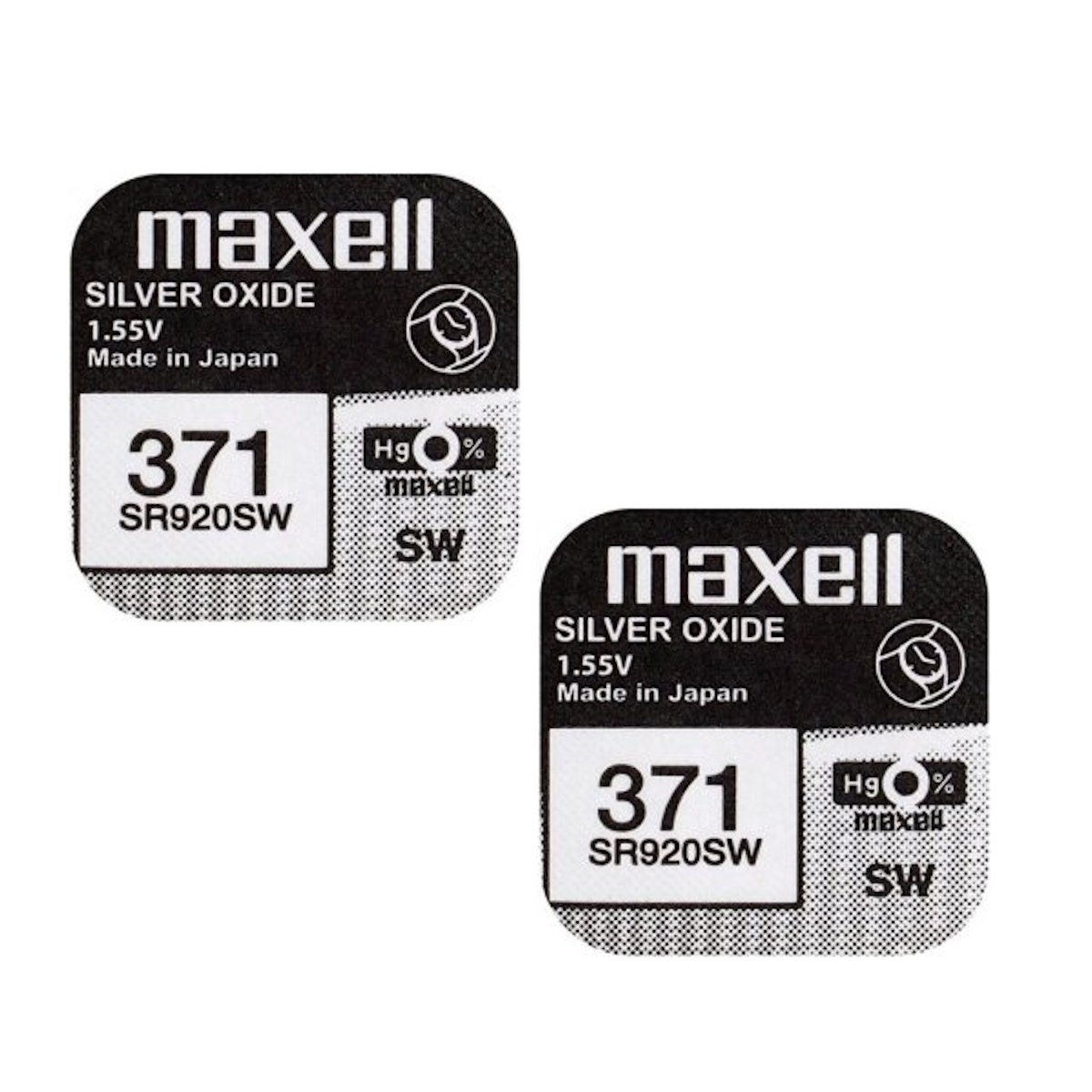 Maxell x Maxell 371 SR920SW gümüş oksit 0 Mercury saat pilleri, 2 adet