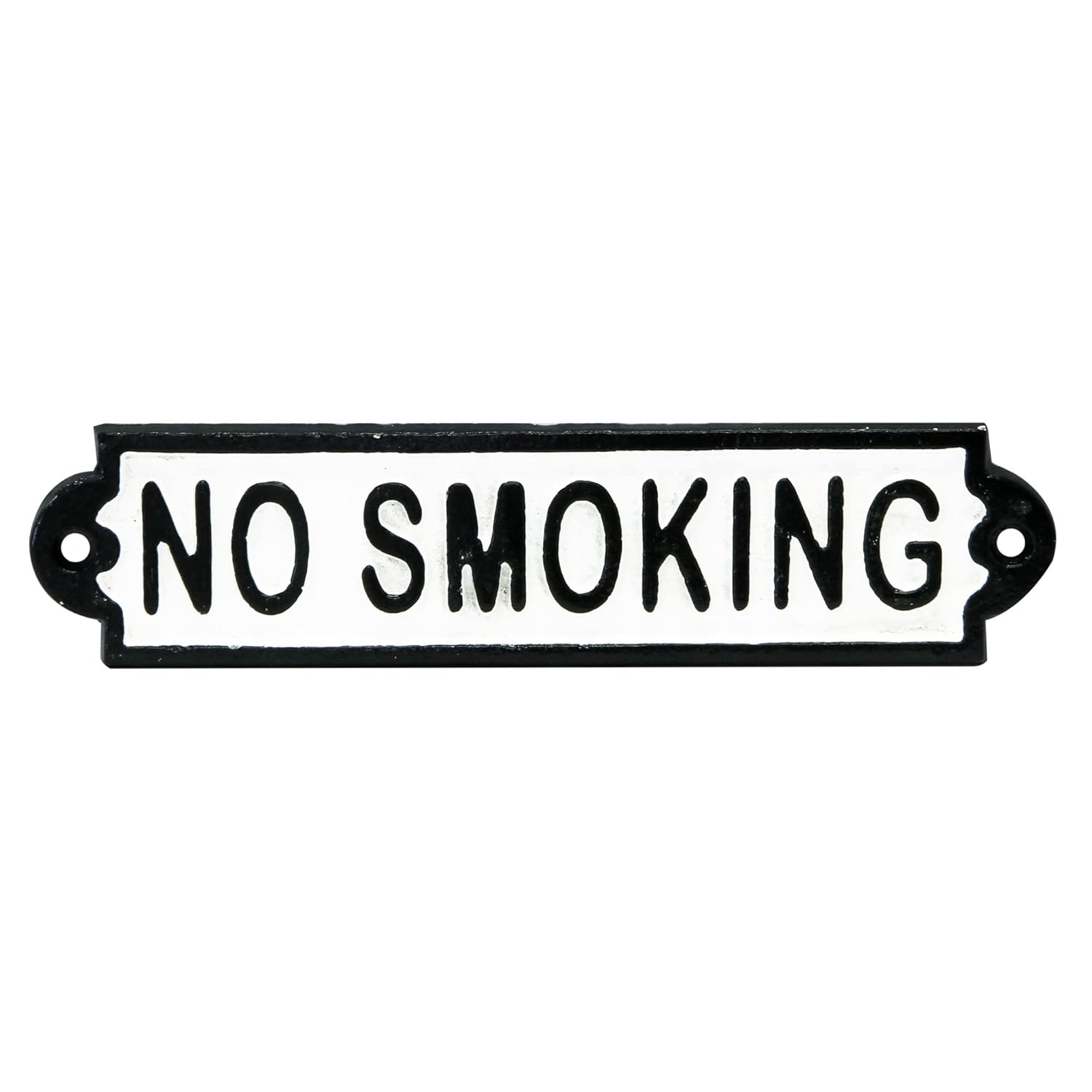 Kreatif Kraft 83515 'NO SMOKING' Cast Iron Sign, Black/White