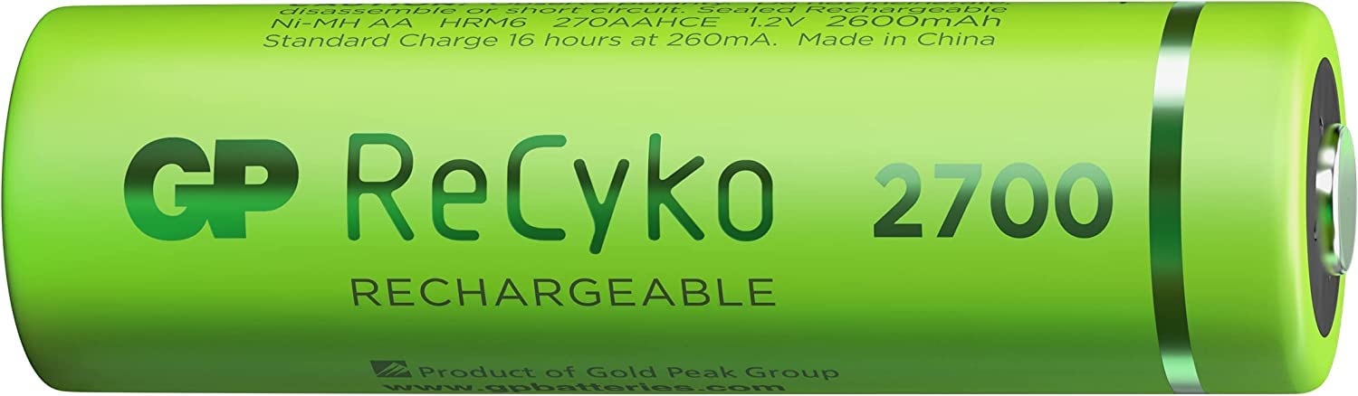 Gp Batteries Recyko+ 2700 Aa Kalem Ni-Mh Şarjlı Pil, 1.2 Volt, 6'Lı Kart