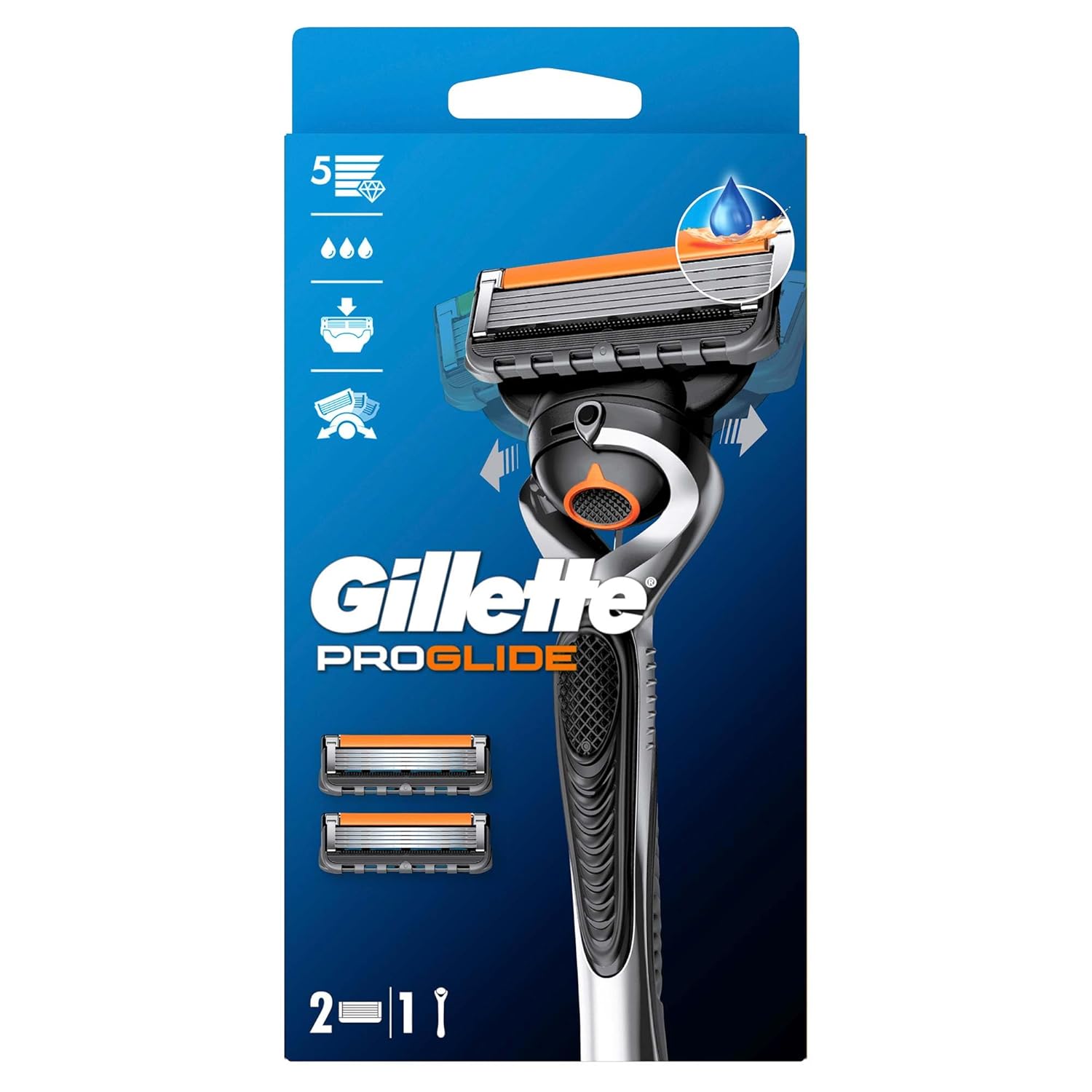Gillette Fusion Proglide Tıraş Makinesi + 2 Adet Yedek Tıraş Bıçağı