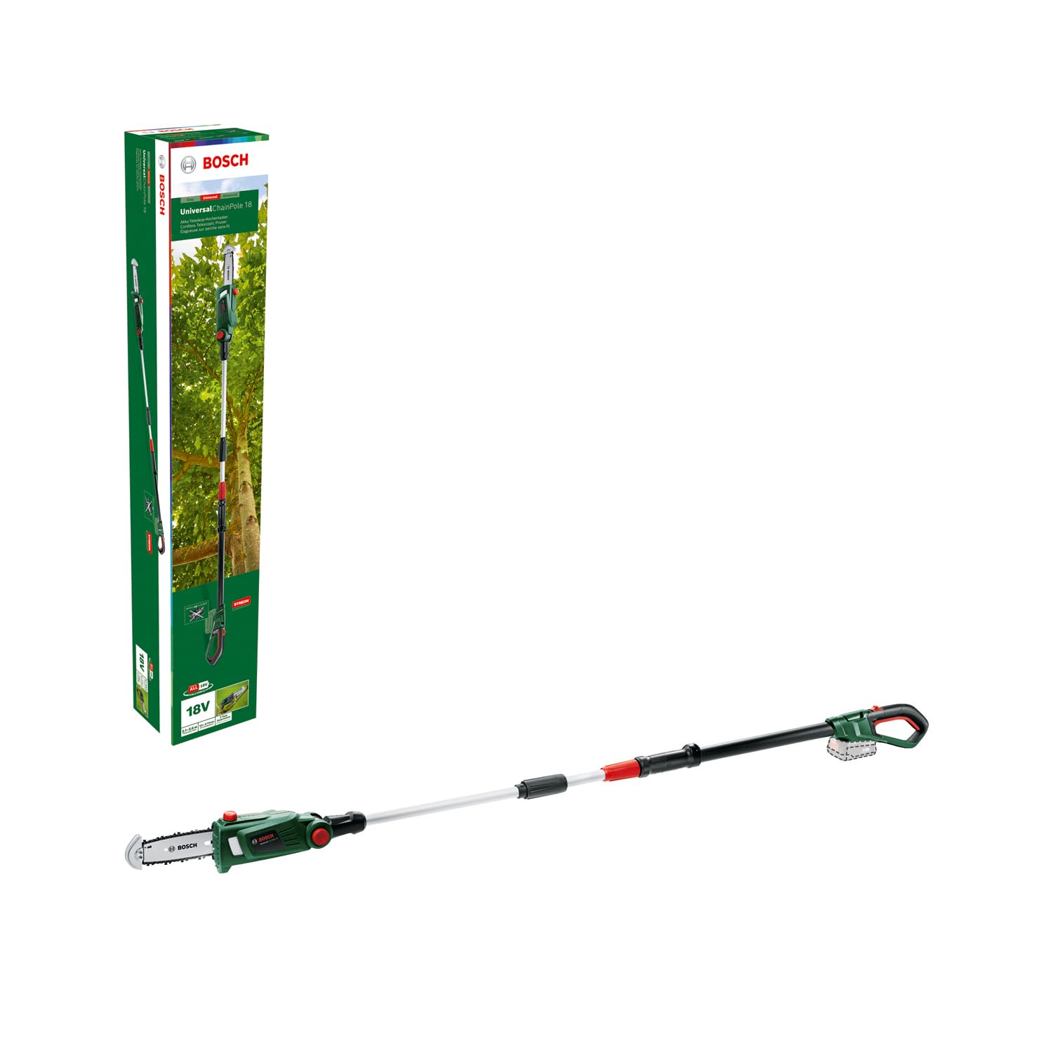 Bosch Home & Garden pil elektrikli budama makinesi Universalchainpole 18 (pil, karton, 18 Volt System)