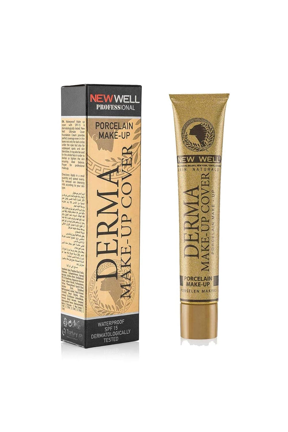 New Well Derma Make-Up Cover Foundation Kapatıcı Fondöten, Copper (50 g)