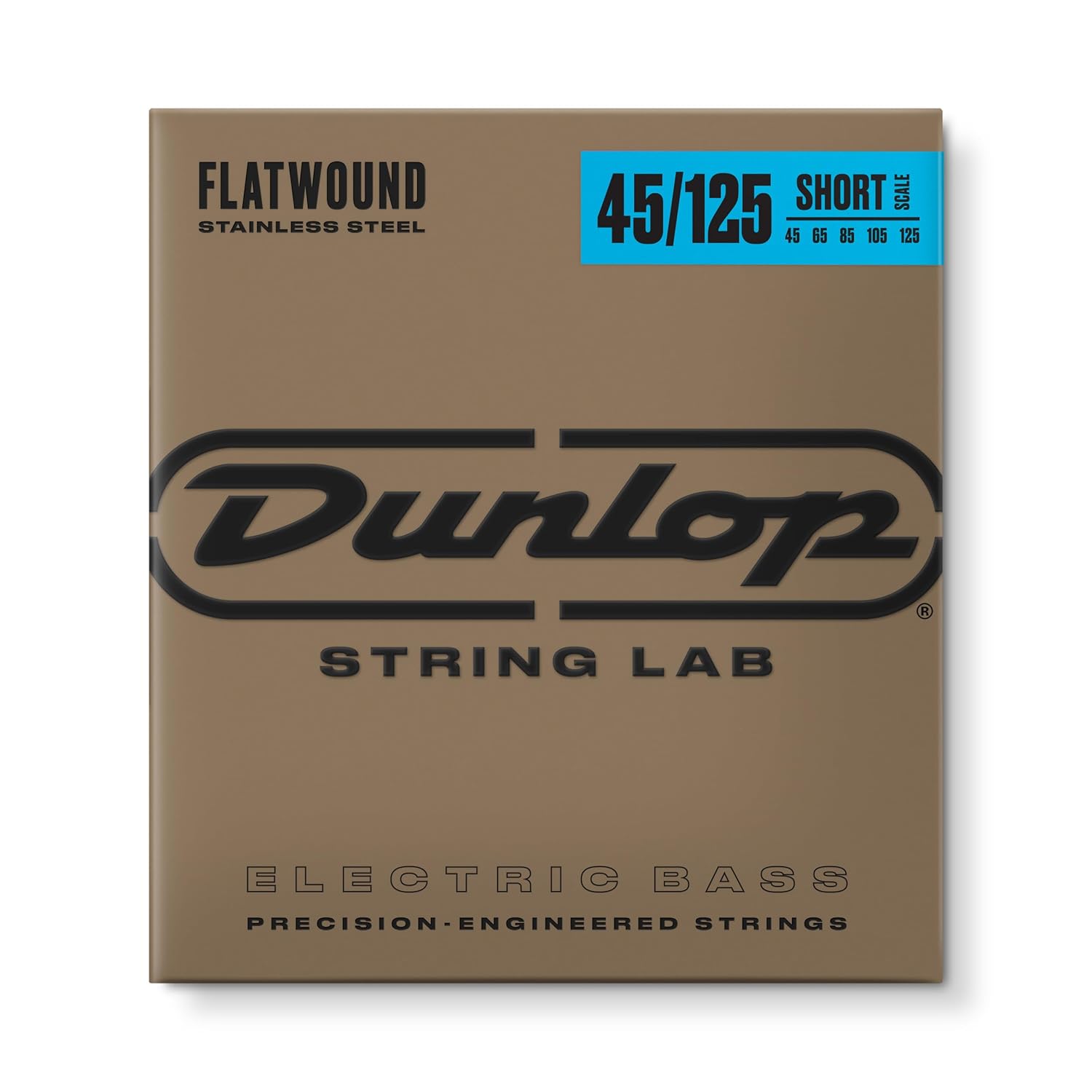 Jim Dunlop Flatwound DBFS45125S Bas Gitar Teli için, Kısa Mensur, 45/125, Medium, 5 Adet